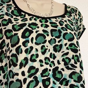 Women’s Cabi XL Animal print top with black trim